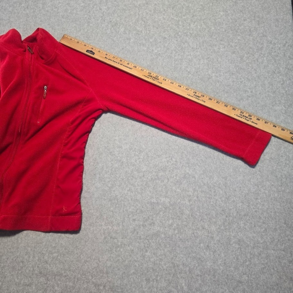 Danskin Now Red Fleece Full Zip Jacket Womens M Activewear Gorpcore Hiking Layer - Picture 5 of 12